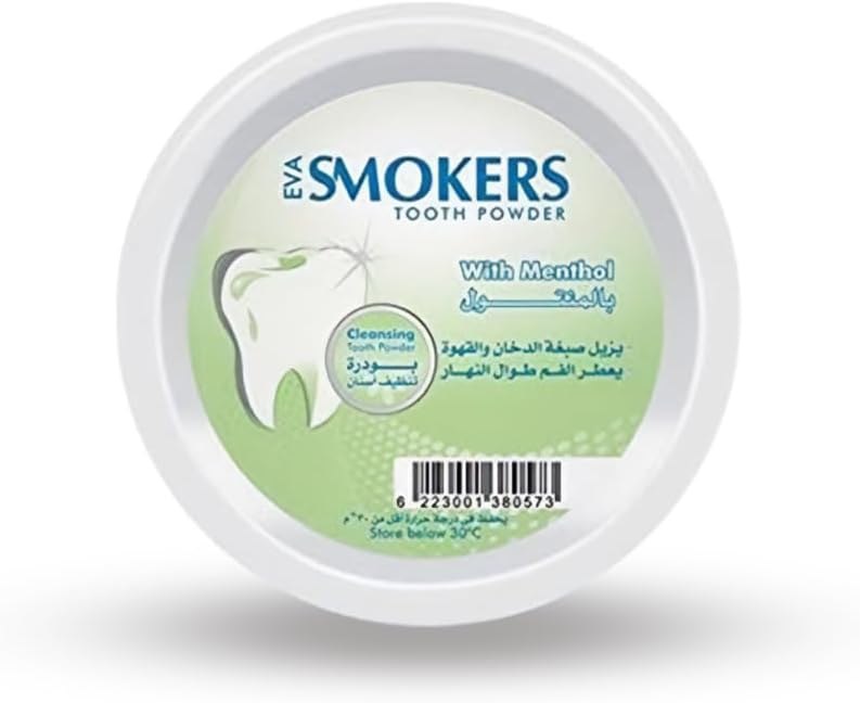 Eva Cosmetics بودرة تنظيف الأسنان للمدخنين إيفا مع المنثول 40 جرام - Image 1